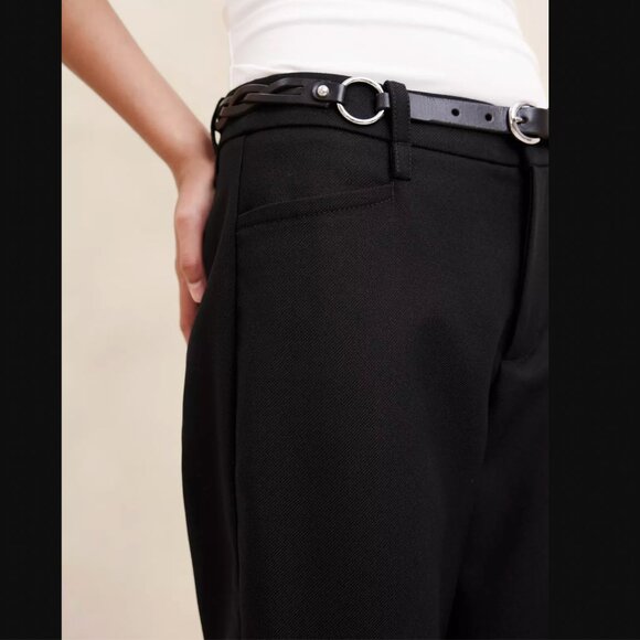 NWT Banana Republic Black Lido Straight Leg Italian Wool Trouser Pants MSRP$200 - Picture 3 of 7